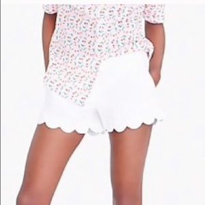 NWT JCREW White Scalloped Shorts. Size 14.